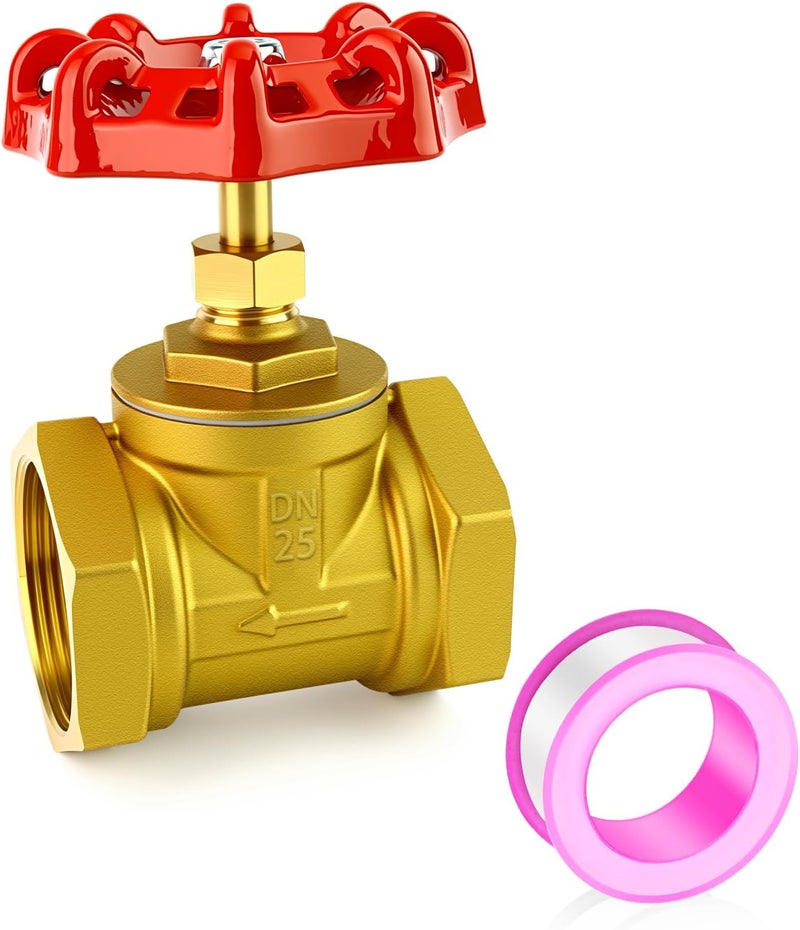 Goraguchi DN25 Brass industrial Globe Valves, 1" Female,with Wheel Handle, Heavy Duty Globe Valves Tool, for Fuel/Airl/Water/Gas/Oil - Image 1